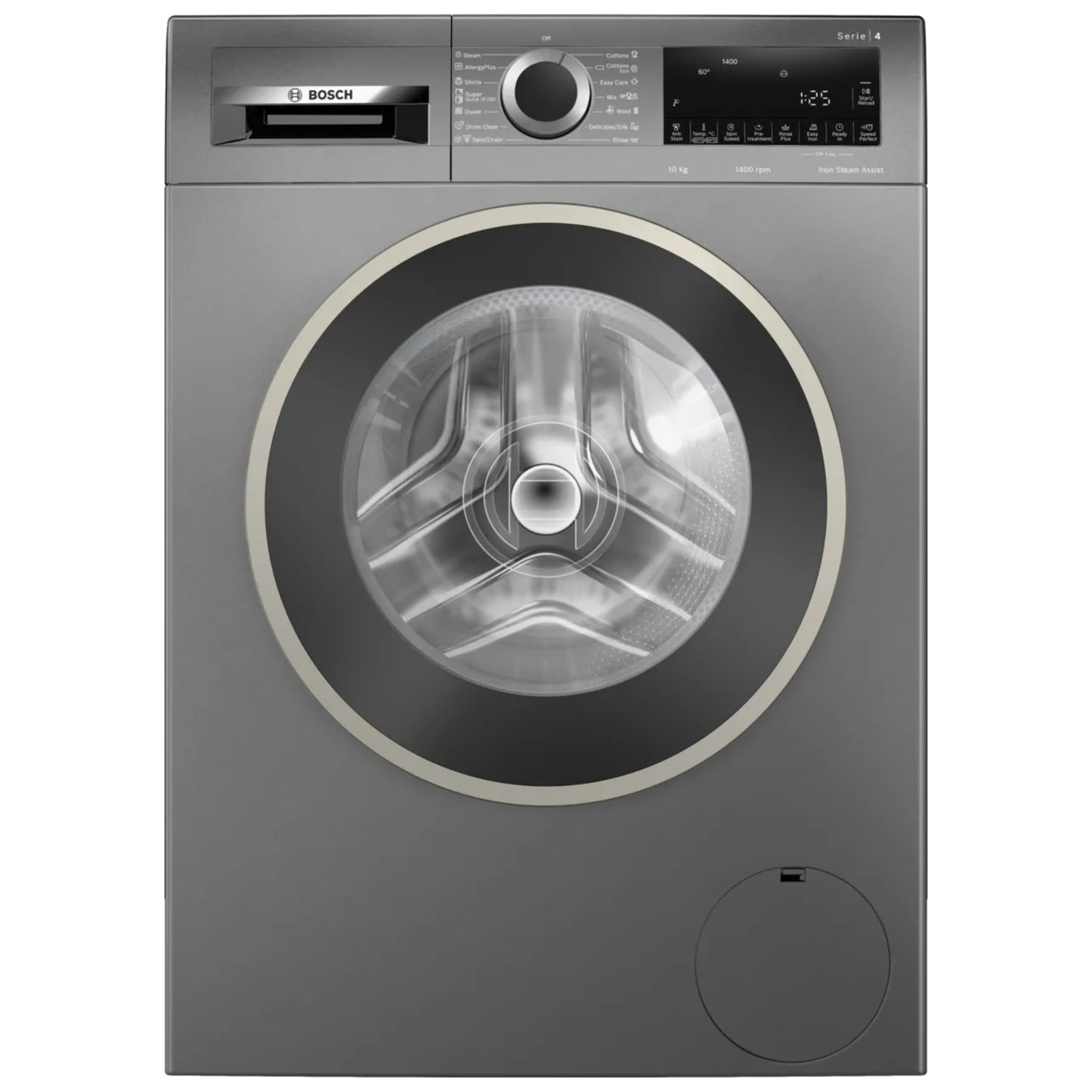 Bosch Serie 4 10kg Front Loader Washing Machine - Dark Grey - WGA254ZRZA