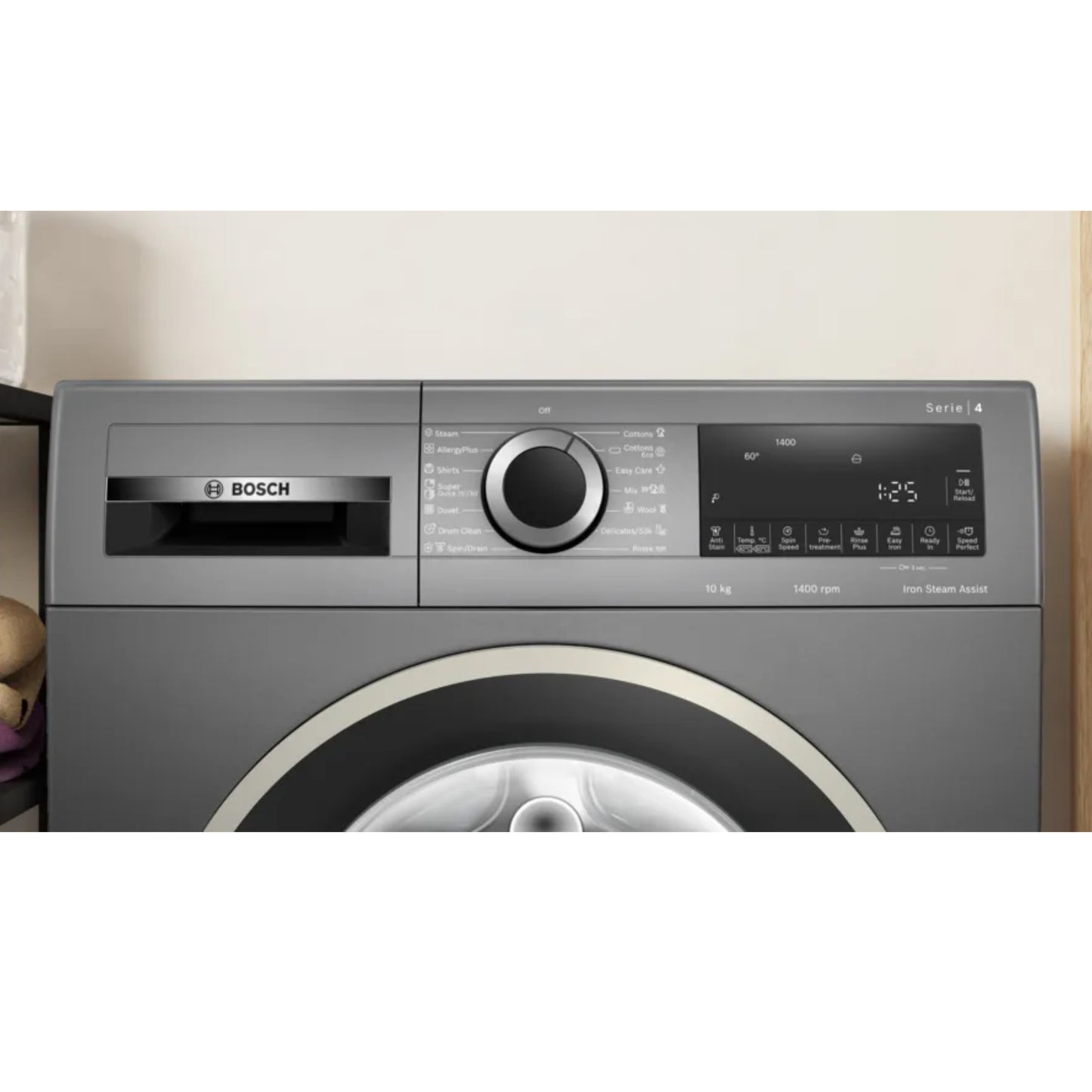 Bosch Serie 4 10kg Front Loader Washing Machine - Dark Grey - WGA254ZRZA