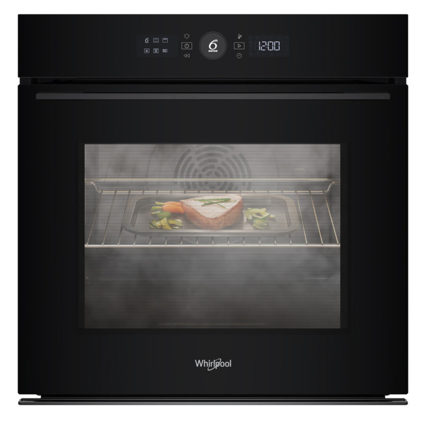 Whirlpool 60cm Built In Oven 6th Sense - Black - WOI5S8HM1SBA