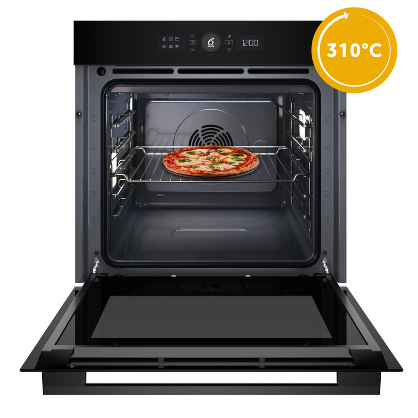Whirlpool 60cm Built In Oven 6th Sense - Black - WOI5S8HM1SBA