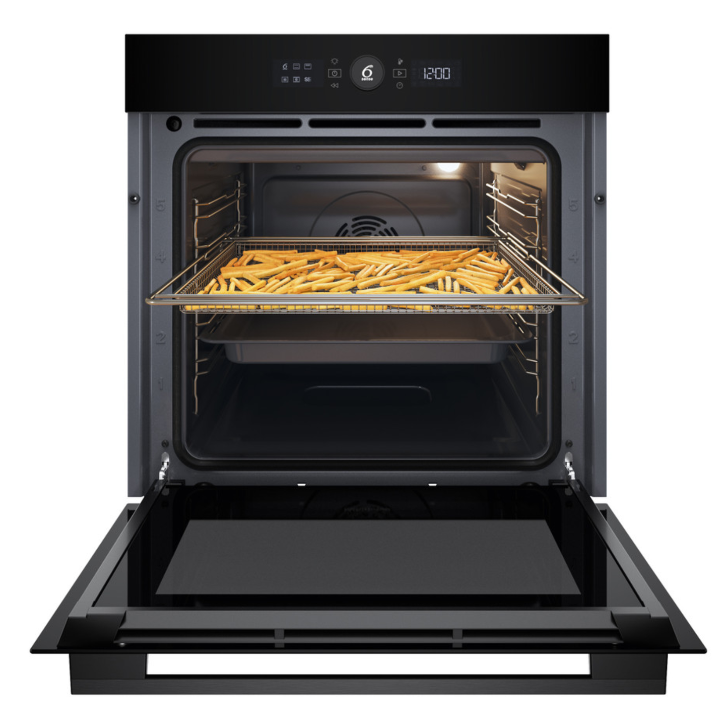 Whirlpool 60cm Built In Oven 6th Sense - Black - WOI5S8HM1SBA