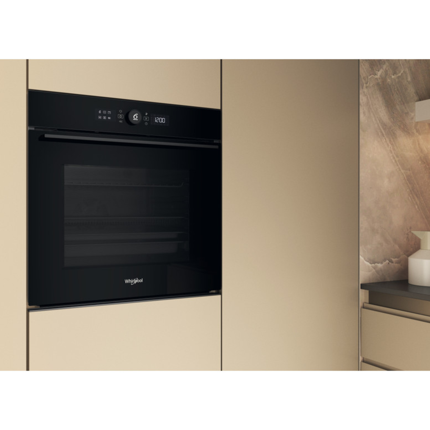 Whirlpool 60cm Built In Oven 6th Sense - Black - WOI5S8HM1SBA