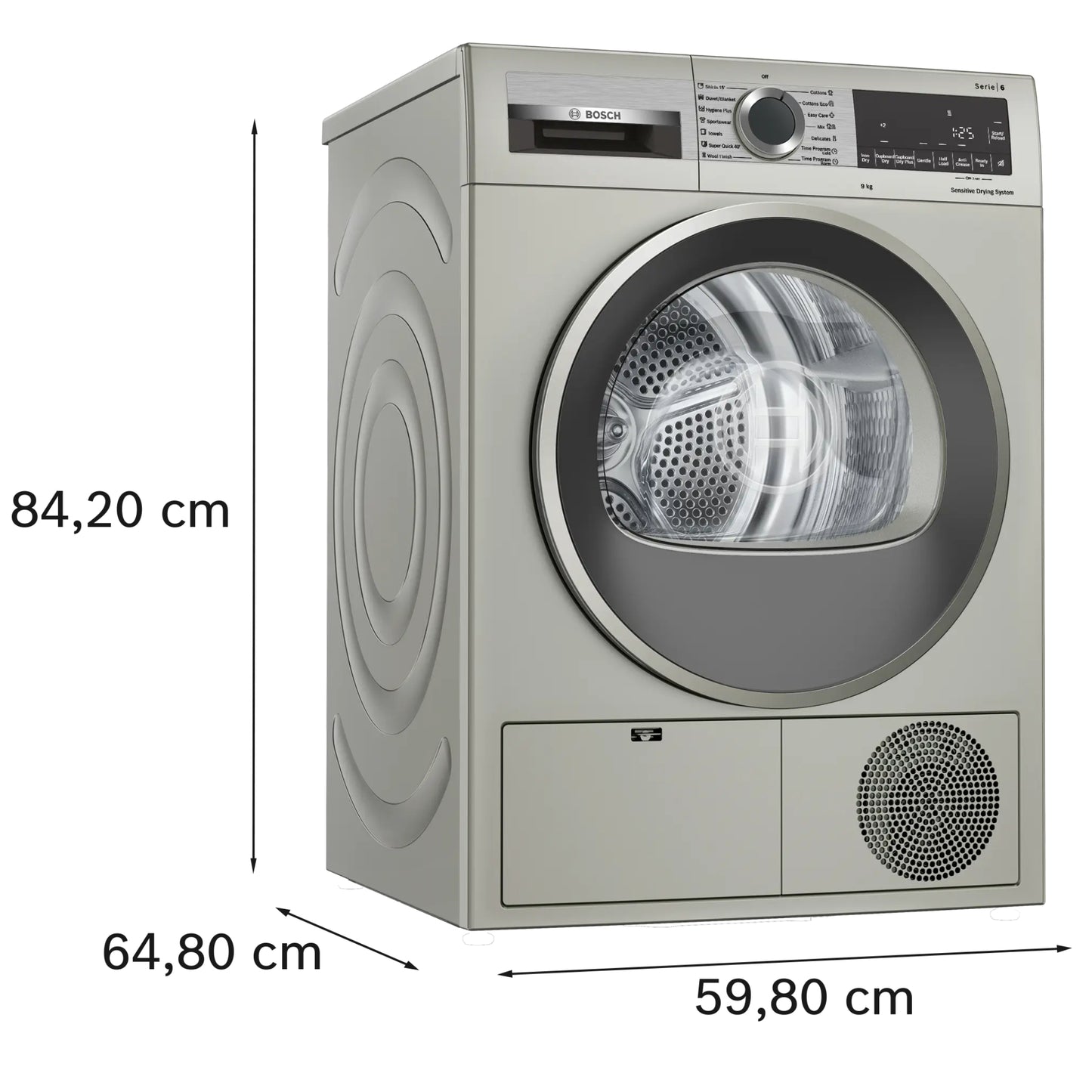 Bosch Series 6 9kg Condenser Tumble - Inox Silver - WPG1411XZA