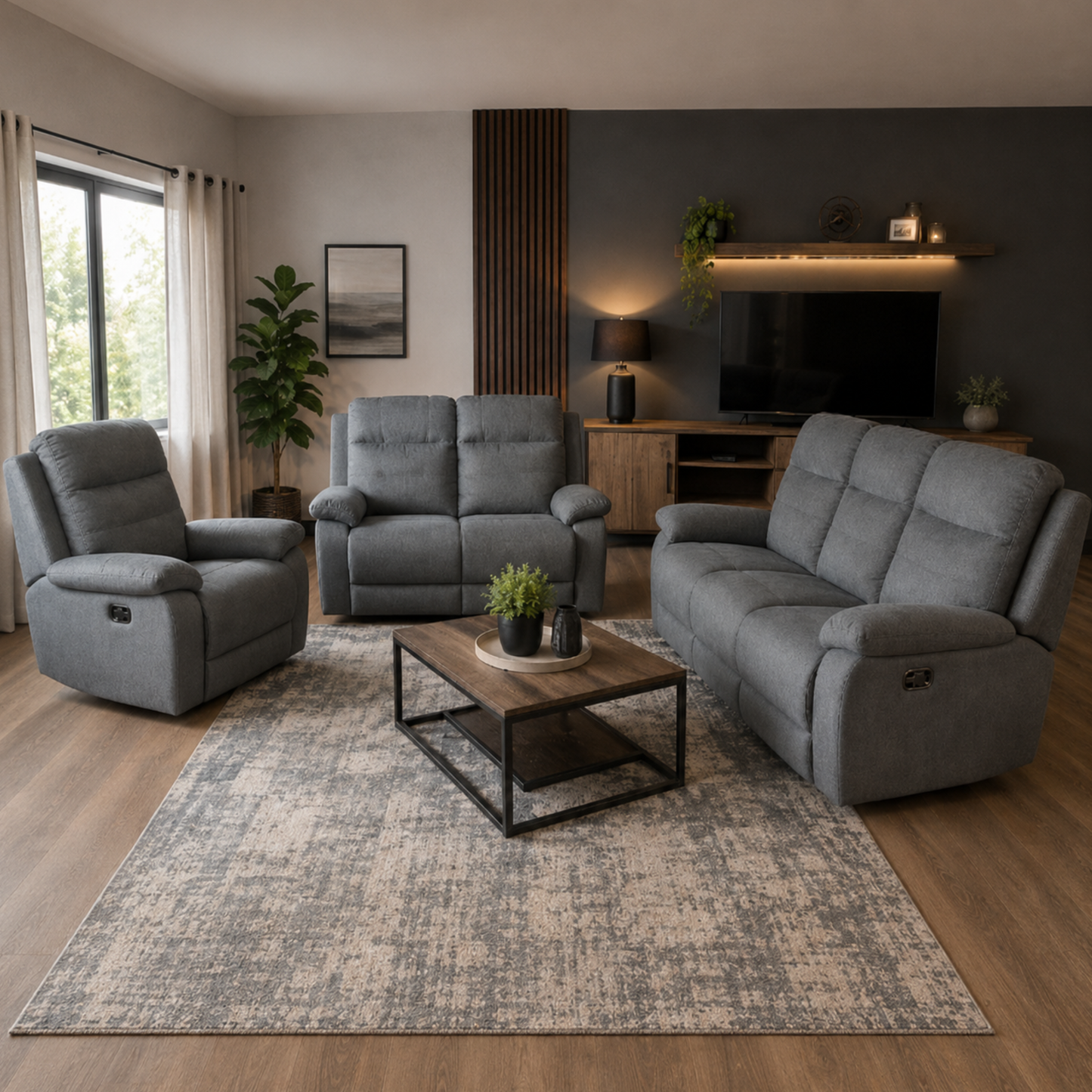 Winston 3.2.1 3 Motion Lounge Suite With Console - Fabric