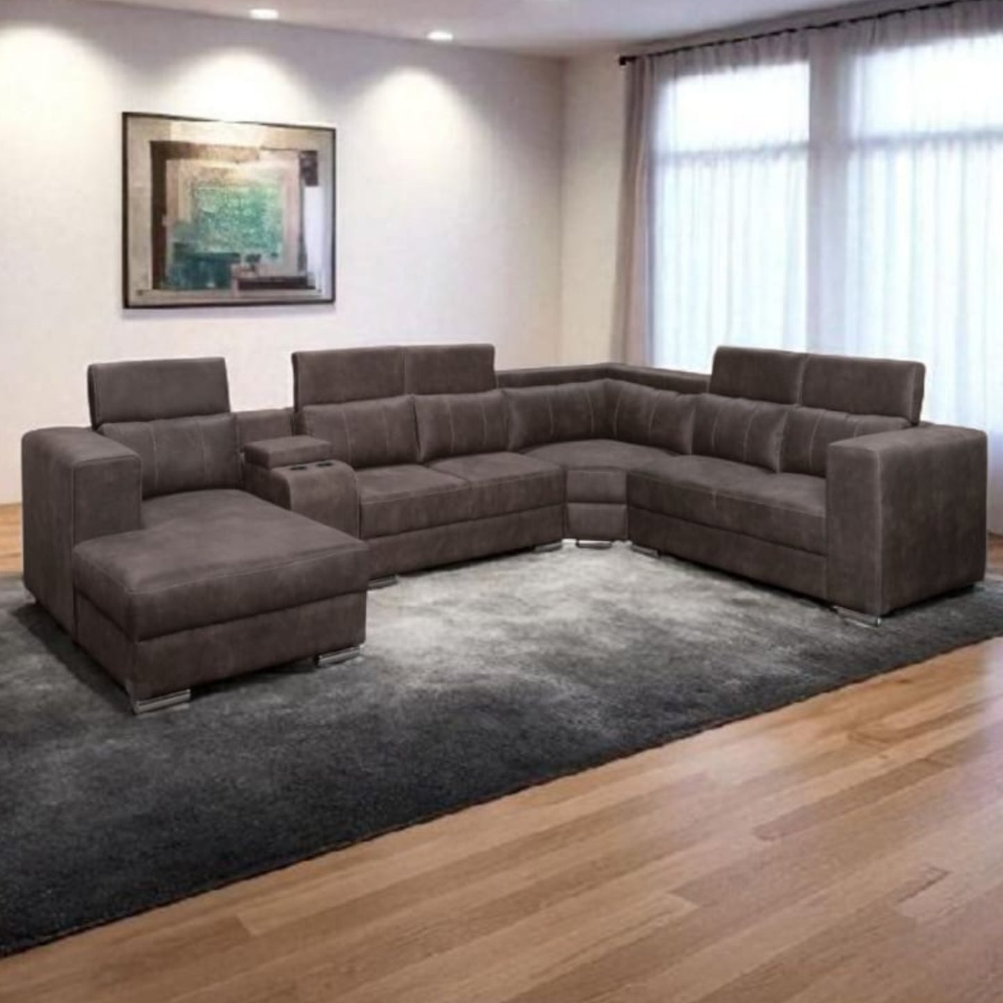 Amara 5 Piece Corner Lounge Suite - Fabric