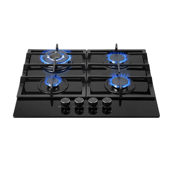 Totai 60cm 4 Burner Gas On Glass Hob - 26/GOG4BNR