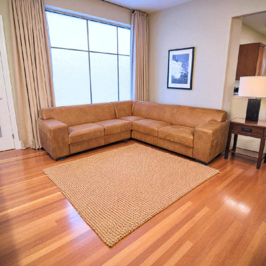 Barbados 2 Piece Corner Lounge Suite - Genuine Leather