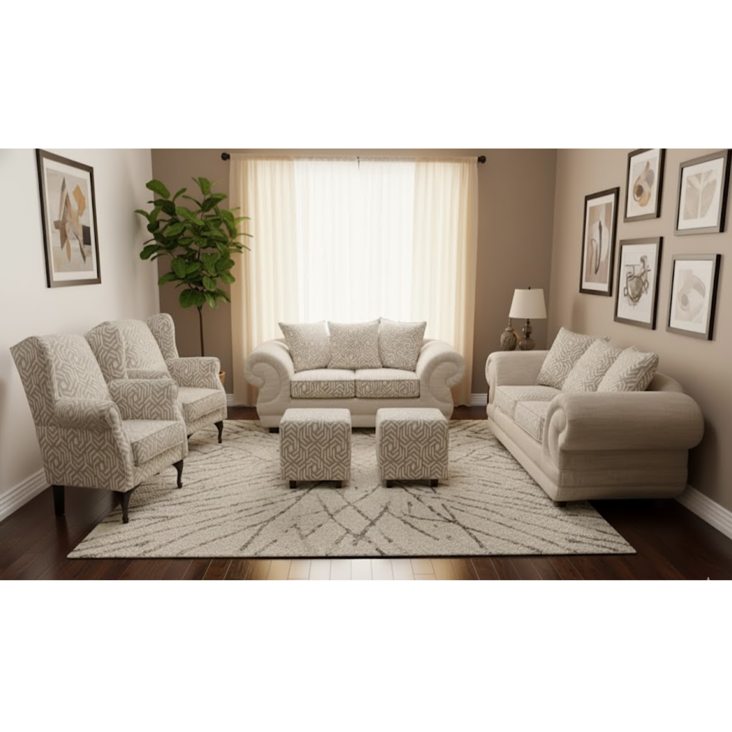 Barcelona 6 Piece Lounge Suite - Fabric