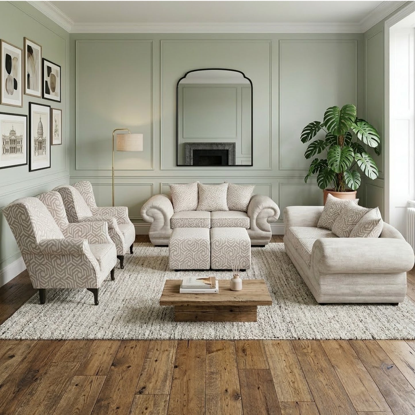 Barcelona 6 Piece Lounge Suite - Fabric
