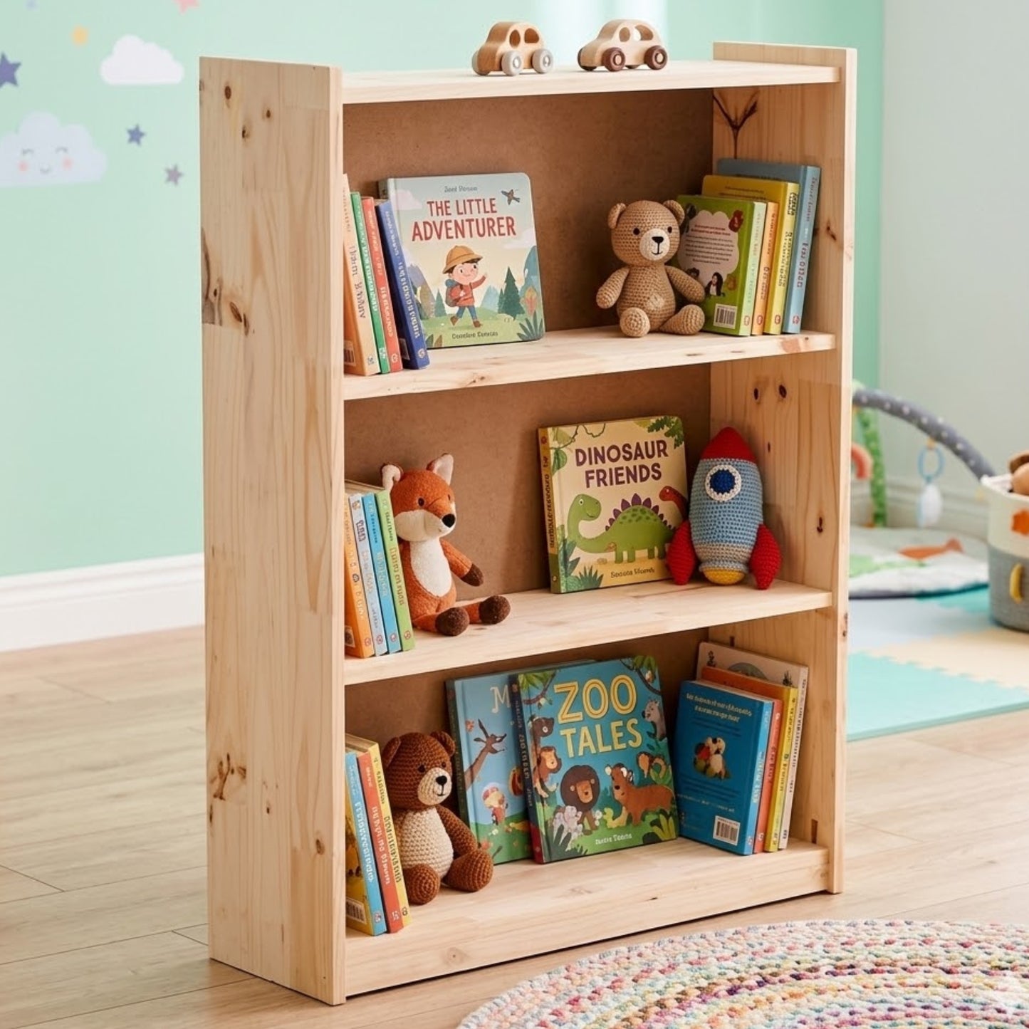 Bookshelf - 4 Tier - Pine