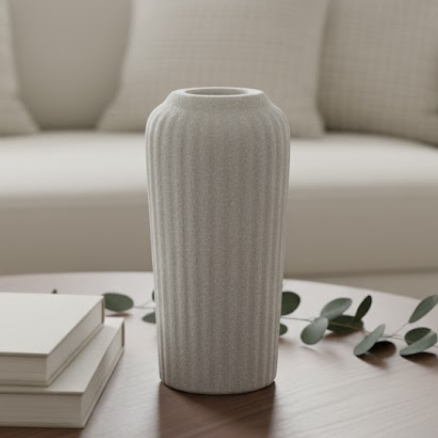 Medium Column Vase - Light Grey - CER0033