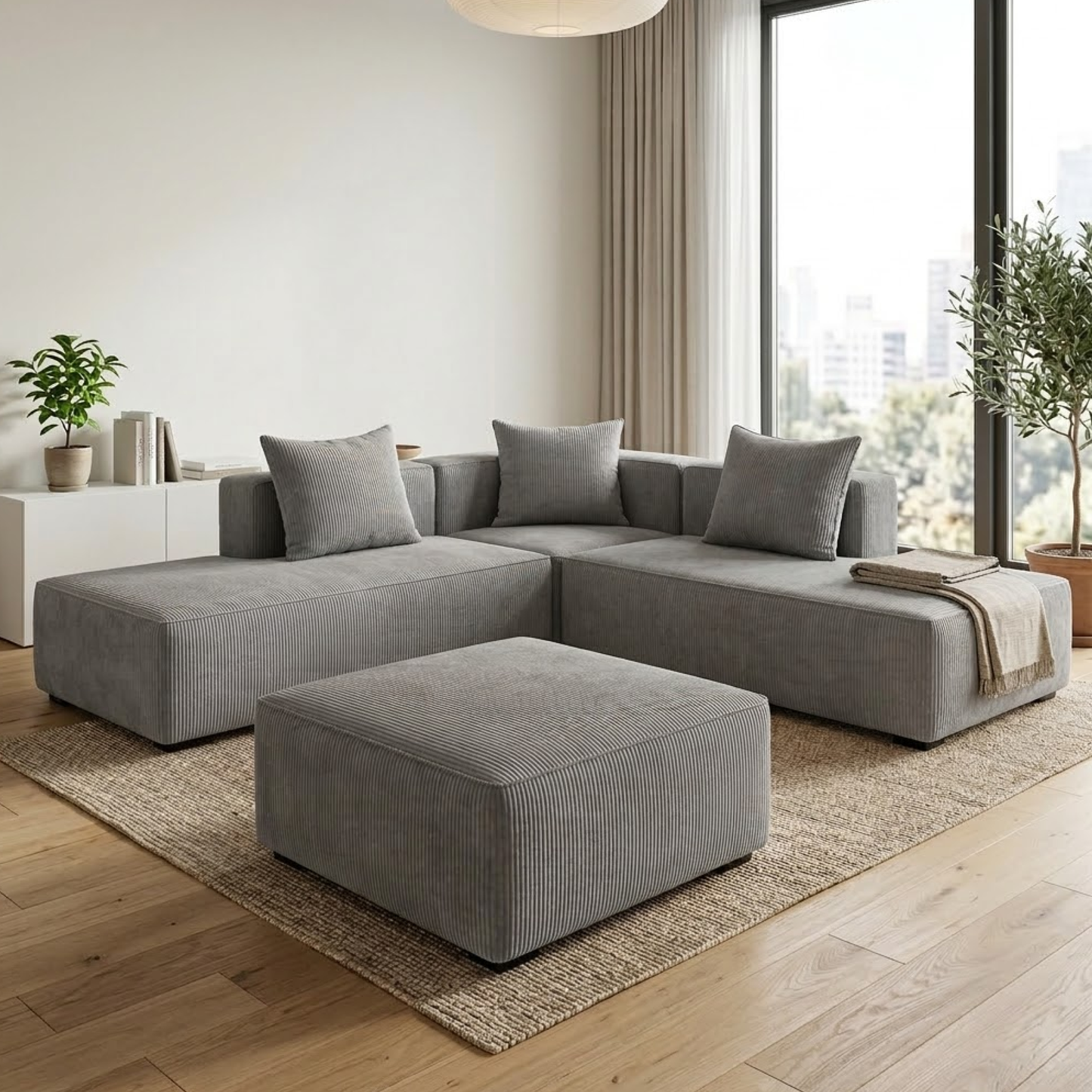 Daisy 4 Piece Corner Lounge Suite - Fabric