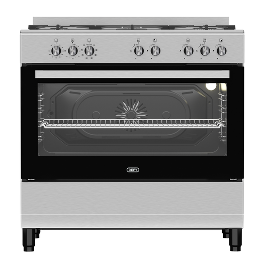 Defy 90cm 5 Burner Free Standing Gas/Elec Cooker - Stainless Steel - DGS904
