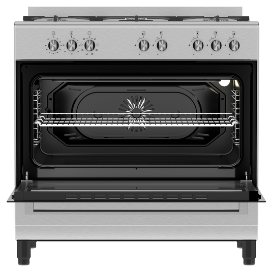 Defy 90cm 5 Burner Free Standing Gas/Elec Cooker - Stainless Steel - DGS904
