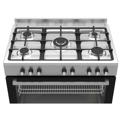Defy 90cm 5 Burner Free Standing Gas/Elec Cooker - Stainless Steel - DGS904