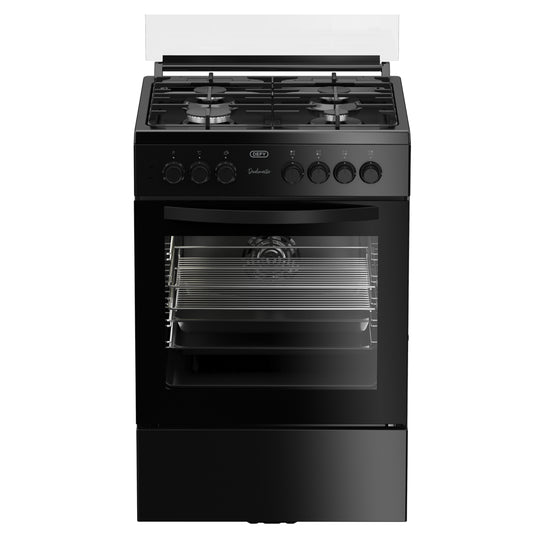 Defy 60cm 2 Elec + 2 Gas Free Standing Stove - Black - DGS606