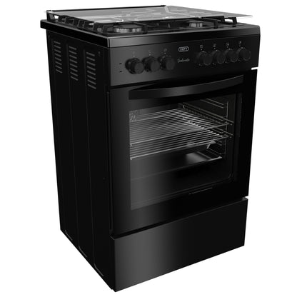 Defy 60cm 2 Elec + 2 Gas Free Standing Stove - Black - DGS606