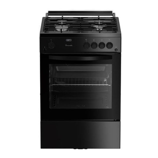 Defy 60cm 4 Burner Free Standing Full Gas Cooker - Black - DGS670X