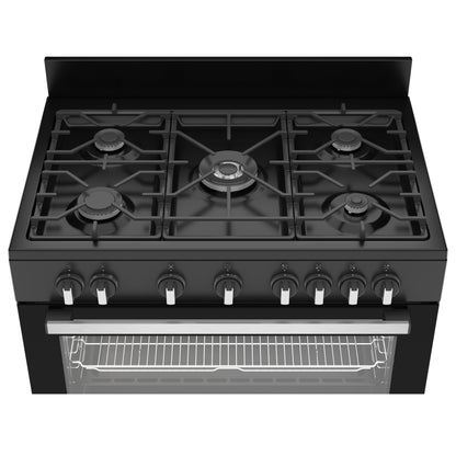 Defy 90cm 5 Burner Free Standing Gas/Elec Cooker - Black - DGS90GEB