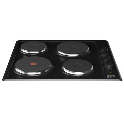 Defy 60cm 4 Solid Plate Built-in Hob Black - DHD398