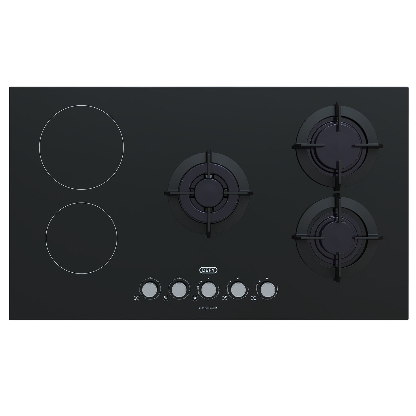 Defy 90cm 2x Ceran 3x Gas Dual Fuel Hob - Black - DHG902