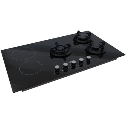 Defy 90cm 2x Ceran 3x Gas Dual Fuel Hob - Black - DHG902