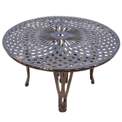 Diamond Patio Round Table 125cm - Cast Iron