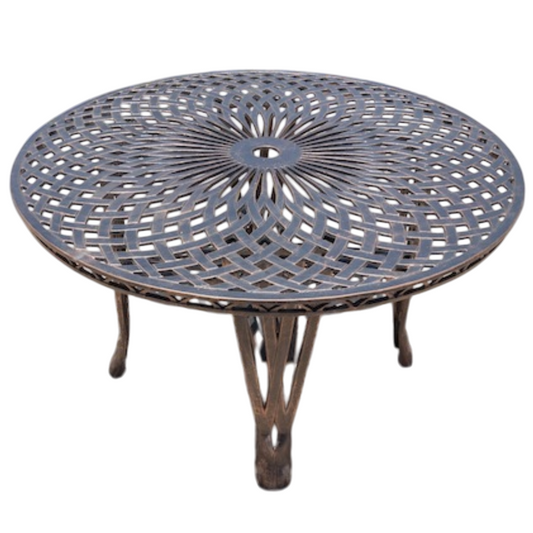 Diamond Patio Round Table 125cm - Cast Iron