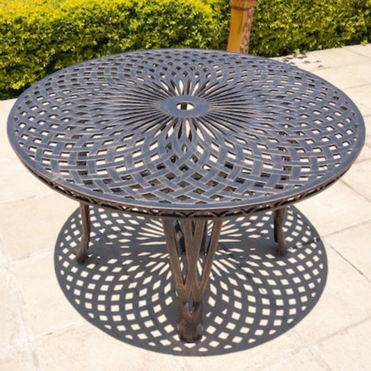 Diamond Patio Round Table 125cm - Cast Iron