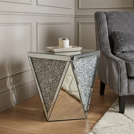 Diamond Mirror Side Table