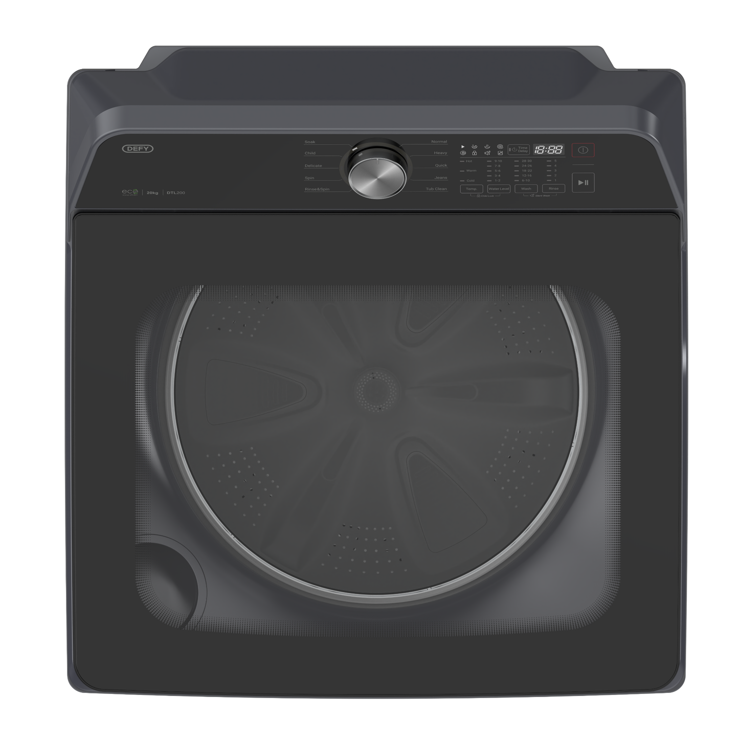 Defy 20kg Top Loader Washing Machine - DTL200 - Metallic