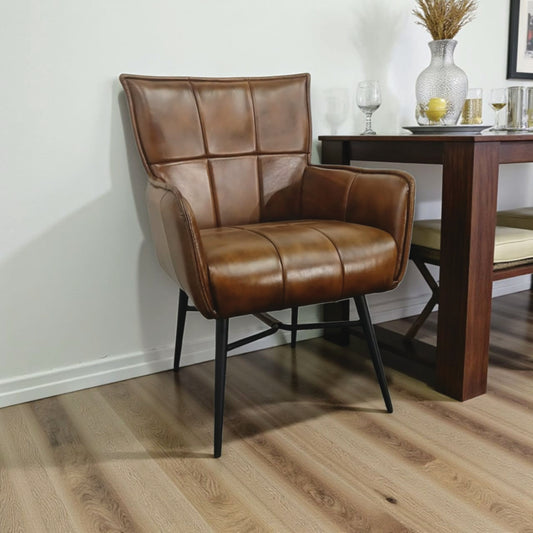 Earl Set of 8 Dining Room Chairs - Genuine Leather