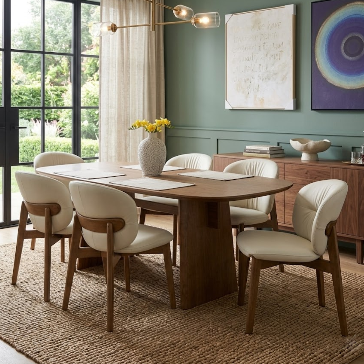 Monaco 7 Piece Leather Dining Room Suite