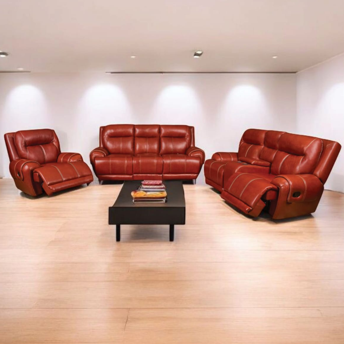 Broadway 3.2.1 5 Motion + Console Lounge Suite - Genuine Leather
