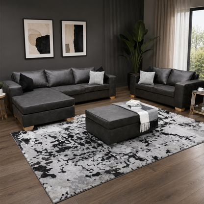 Fiorano 4 Piece Lounge Suite With Daybed + Free Ottoman - Fabric