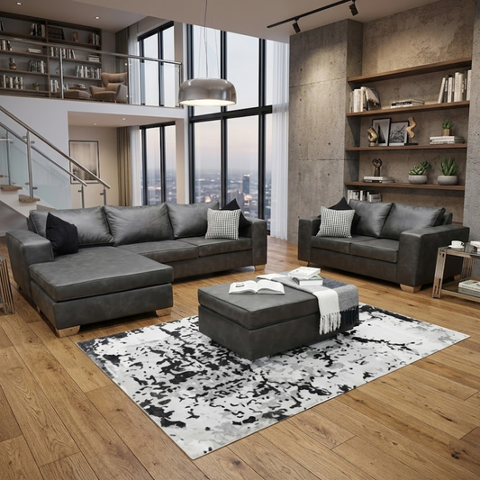 Fiorano 4 Piece Lounge Suite With Daybed + Free Ottoman - Fabric