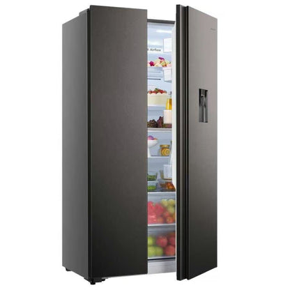 Hisense 508L Side by Side Fridge/Freezer With Water Dispenser - Metallic - H670SIT-WD