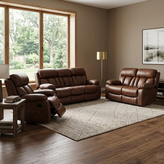 Hilton 3.2.1 3 Motion Lounge Suite - Genuine Leather Uppers