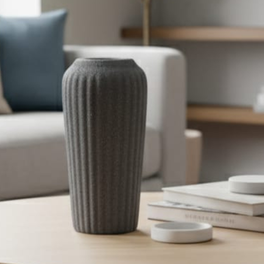 Medium Column Vase - Grey - CER0031