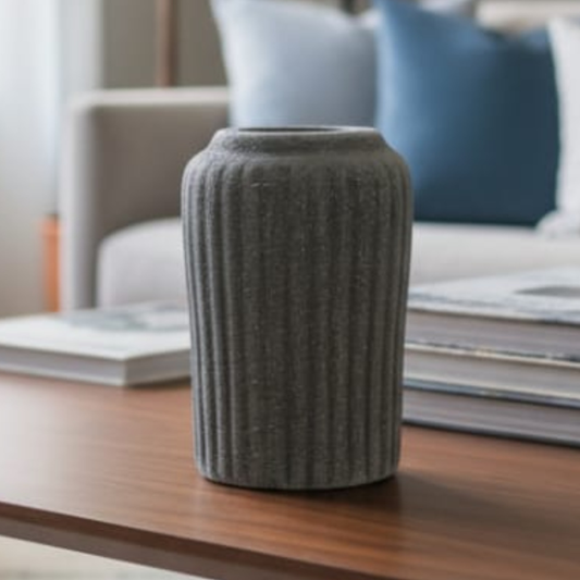 Small Column Vase - Grey - CER0034