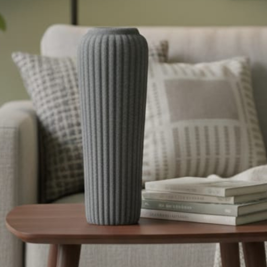 Large Column Vase - Grey - CER0028