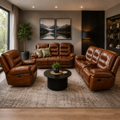 Opulent 3.2.1 5 Motion With Console Lounge Suite - Genuine Leather