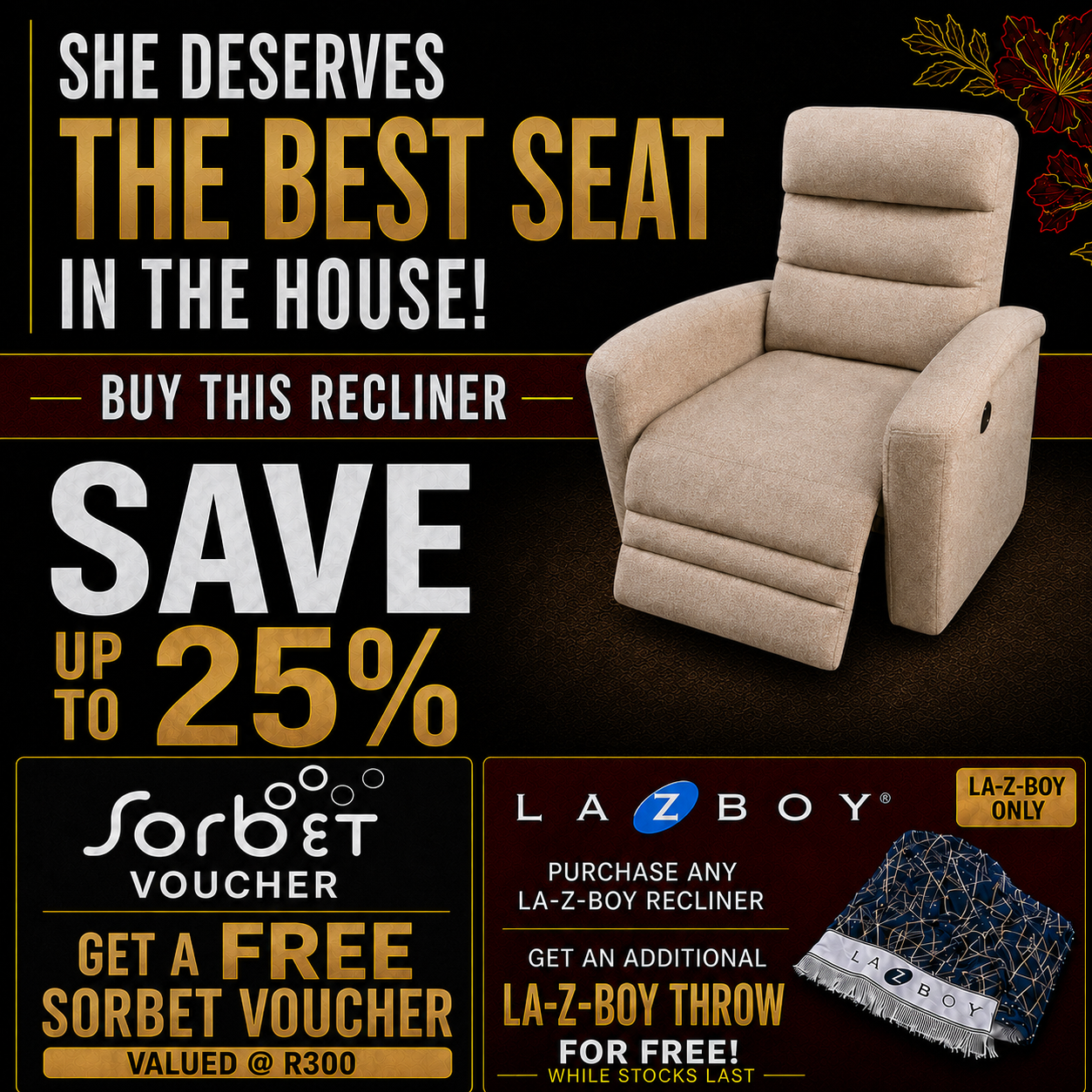 Lazboy Astra Power Recliner - Fabric