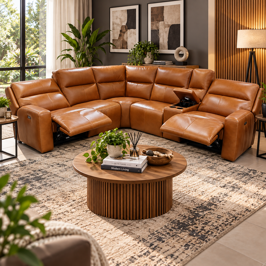 Lancaster - 4 Piece Corner Lounge Suite - Leather