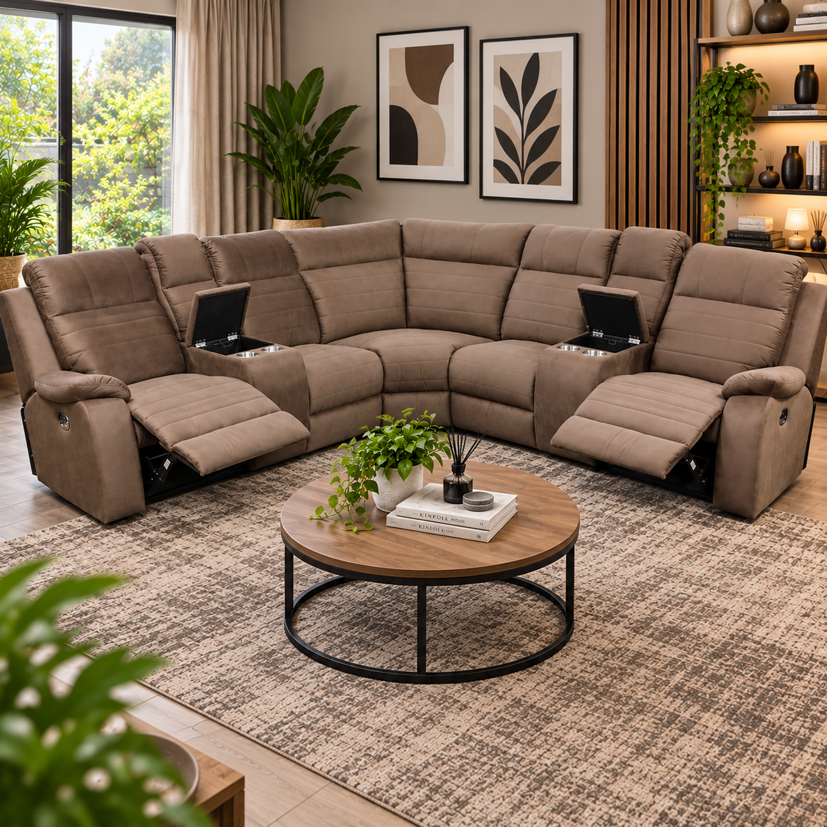Winston Corner 2 Motion Lounge Suite With 2 Consoles - Fabric