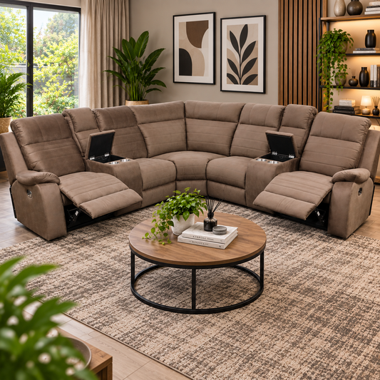 Winston Corner 2 Motion Lounge Suite With 2 Consoles - Fabric