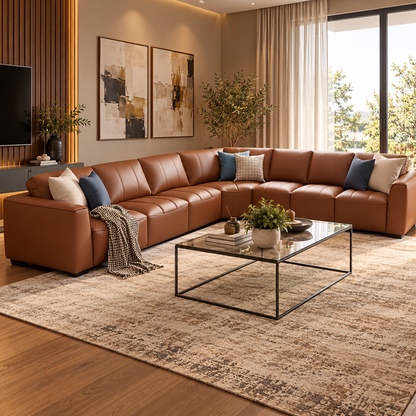Kansas - 4 Piece Corner Lounge Suite - Leather