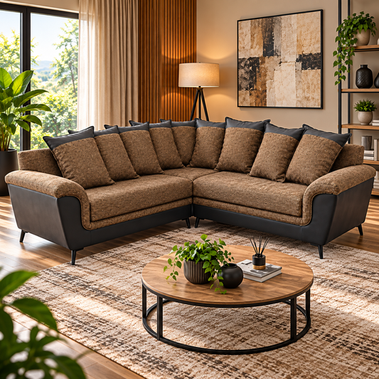 Gabby 2 Piece Corner Lounge Suite - Fabric