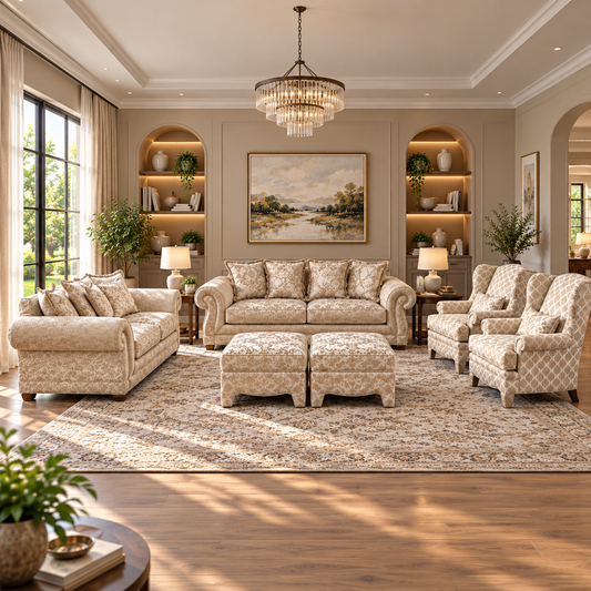 Anna 6 Piece Lounge Suite - Fabric