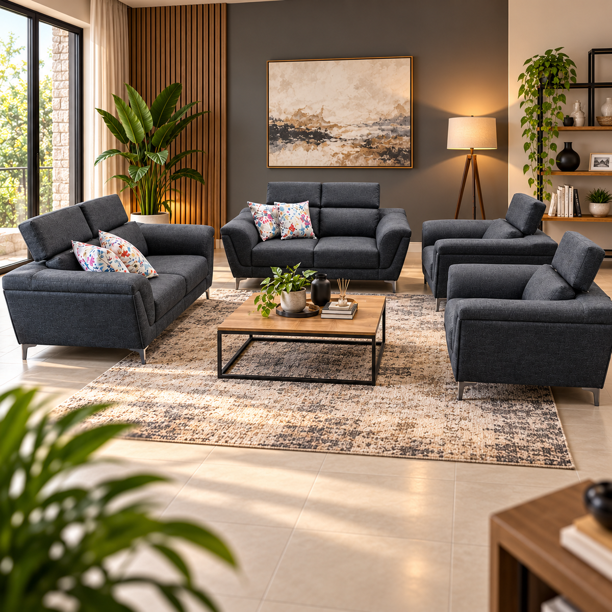 Megan 4 Piece Lounge Suite - Fabric